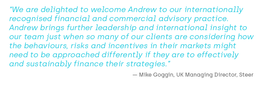 Mike Goggin, UK MD quote about Andrew joining Steer