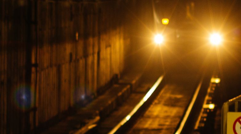 Underground train in a tunnel